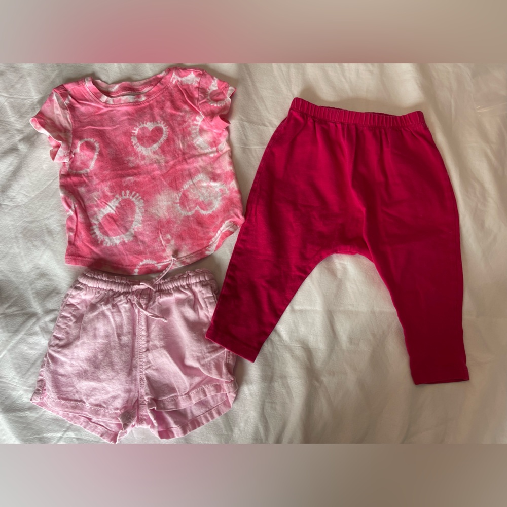 Old Navy Pink Tie Dye Top/Dark pink Pants